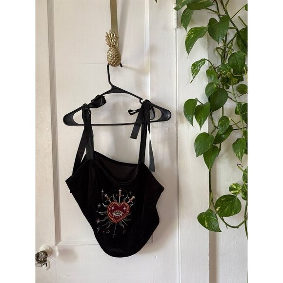 ROMWE women’s size 2x-large eye heart swords corset top - Picture 1 of 8